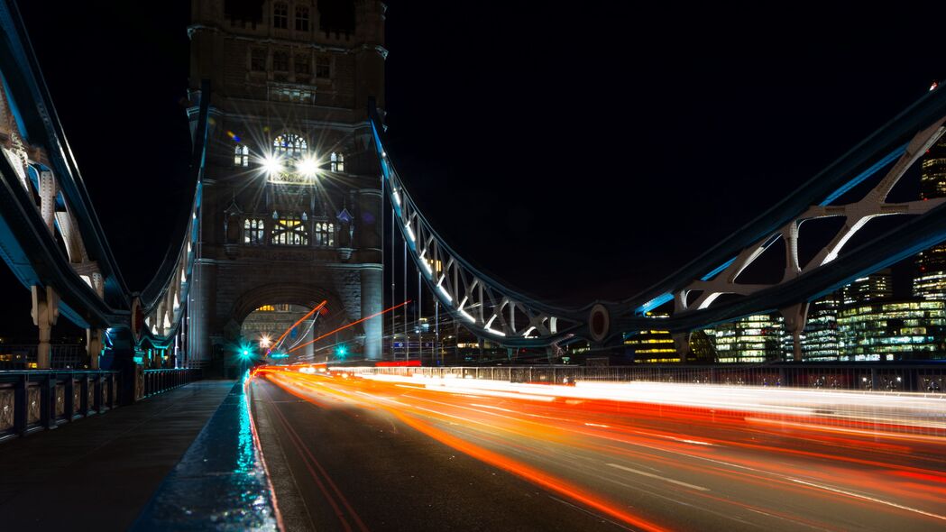 夜城 大桥 长曝光 城市灯光 伦敦 4k壁纸 3840x2160