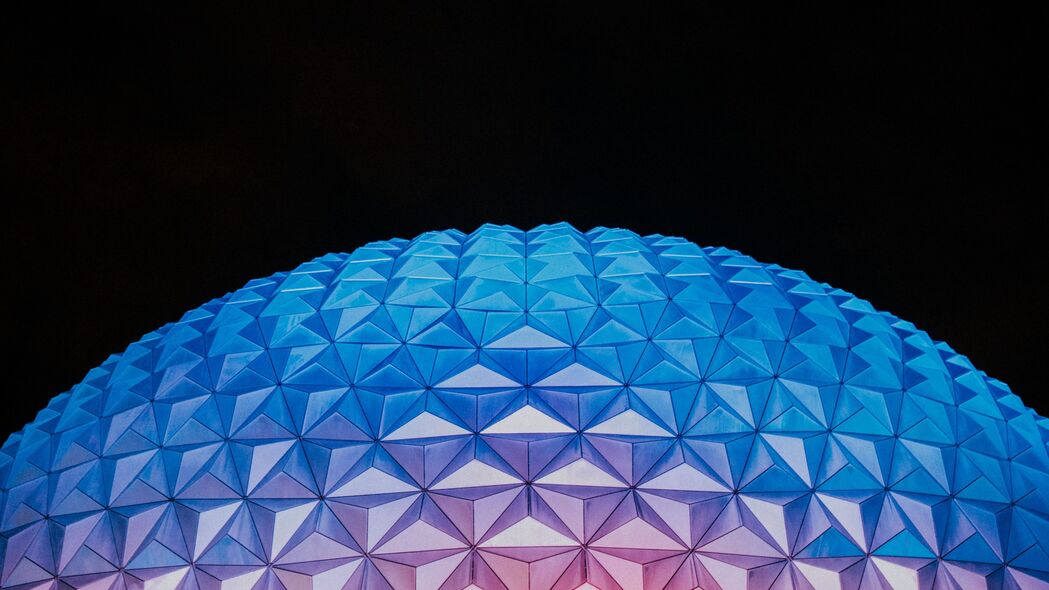 球 圆顶 浮雕 表面 背光 多边形 几何 4k壁纸 3840x2160
