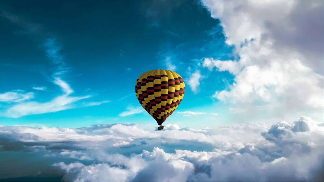气球 天空 云 飞行 高度 混杂的 4k壁纸 3840x2160
