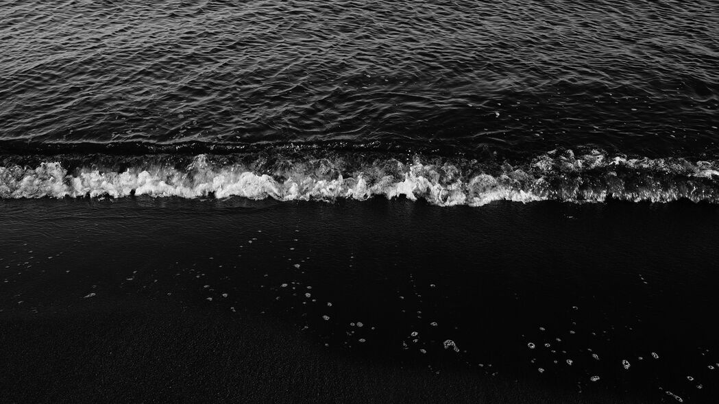 波浪 bw 冲浪 泡沫 沙子 黑暗 水 海洋 4k壁纸 3840x2160