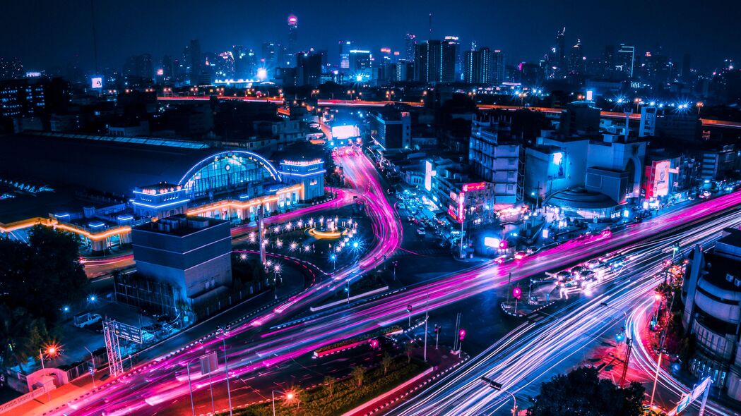 夜城 城市灯光 建筑 曼谷 泰国 4k壁纸 3840x2160