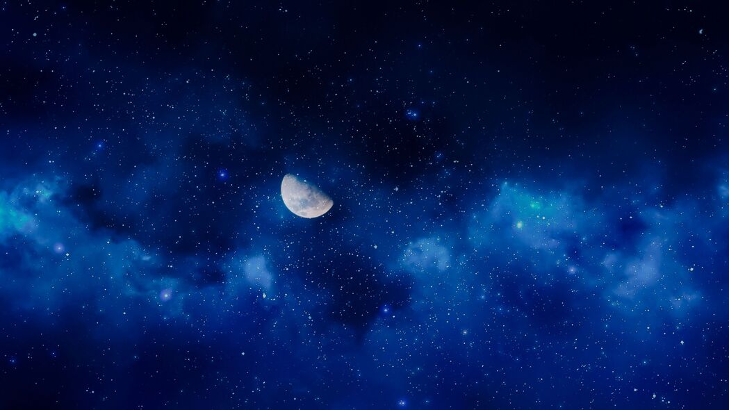 月亮 夜晚 星星 天空 满月 4k壁纸 3840x2160