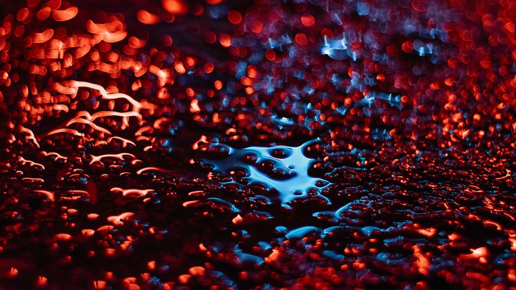 液体 眩光 散焦 红色 微距 模糊 4k壁纸 3840x2160