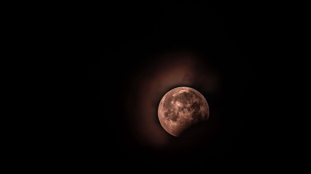 月亮 满月 日食 红月 天空 夜间 4k壁纸 3840x2160
