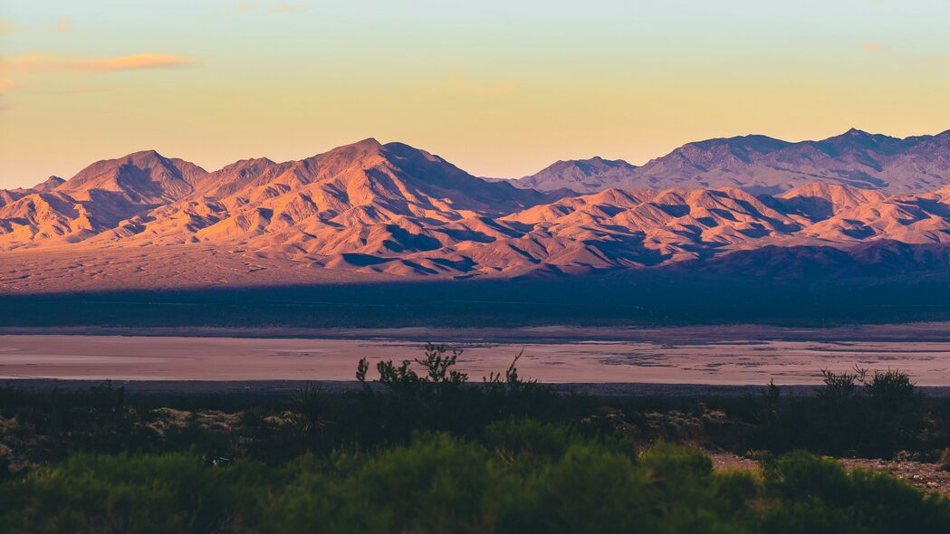 沙漠 沙子 天空 云 山脉 拉斯维加斯 美国 4k壁纸 3840x2160