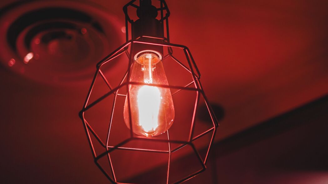 灯 灯泡 红色 灯光 照明 4k壁纸 3840x2160