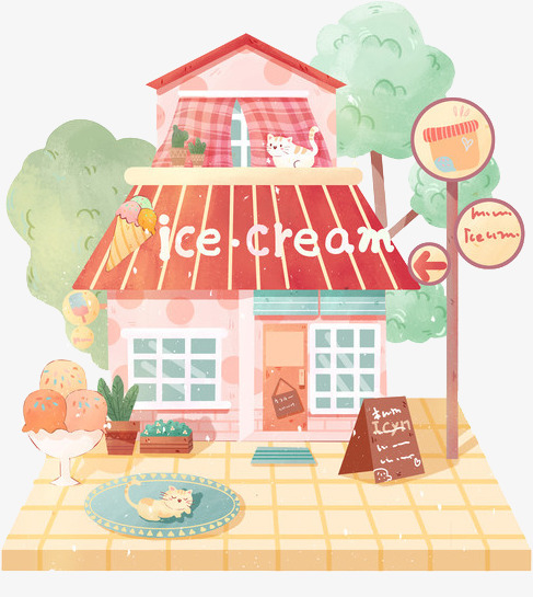 夏天冰淇淋甜品店蛋糕店