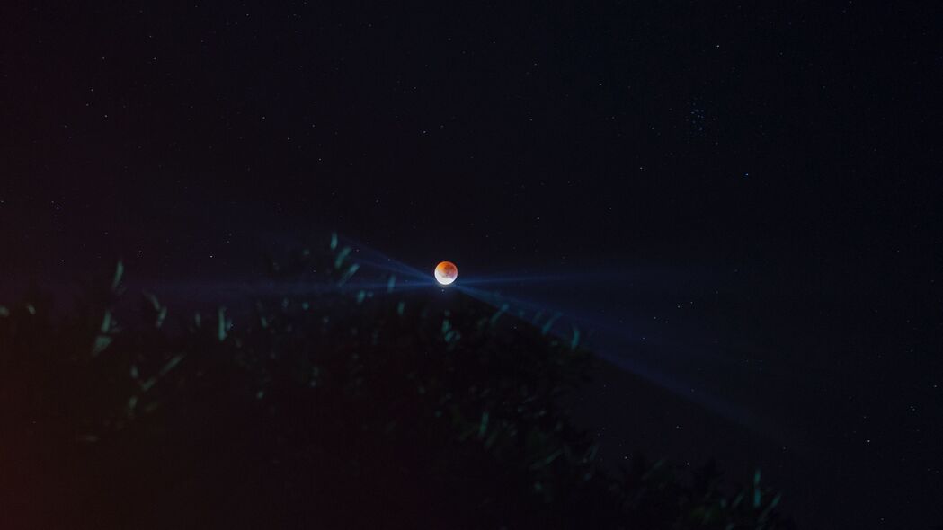月亮 夜晚 天空 满月 日食 红月 4k壁纸 3840x2160