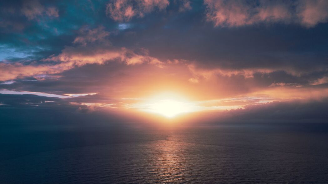 海洋 日落 地平线 天空 云 阳光 纽波特海滩 加利福尼亚 4k壁纸 3840x2160