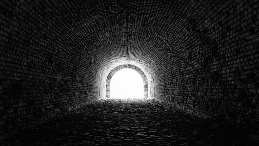 隧道 bw 拱门 砖 4k壁纸 3840x2160