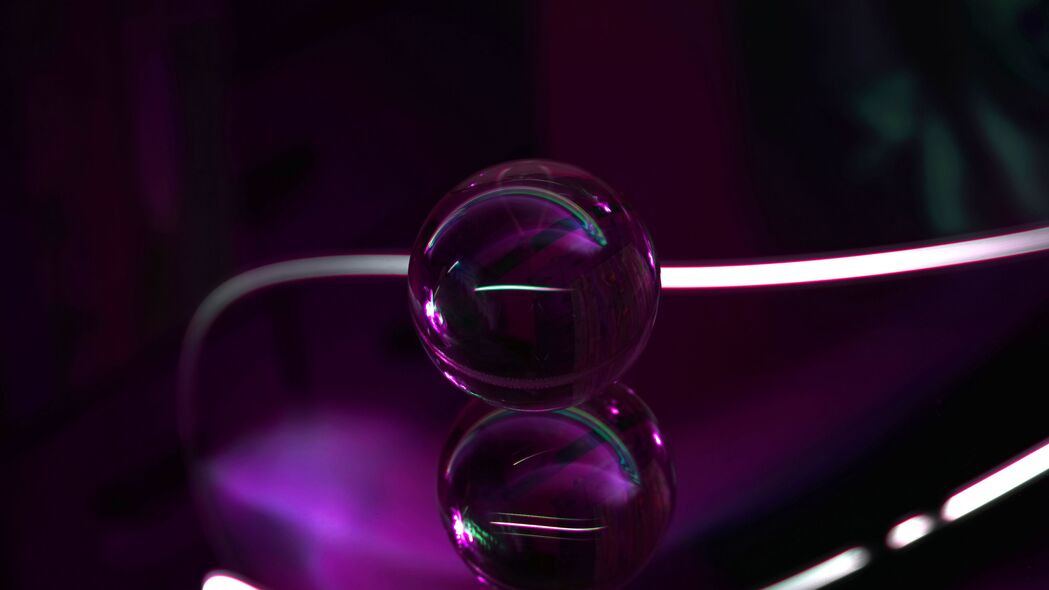 球 玻璃 紫色 透明 线条 4k壁纸 3840x2160