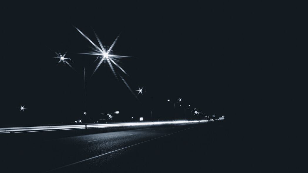 灯光 夜晚 道路 运动 4k壁纸 3840x2160
