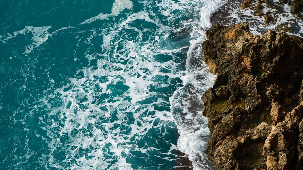 波浪 岩石 冲浪 泡沫 大海 海洋 4k壁纸 3840x2160