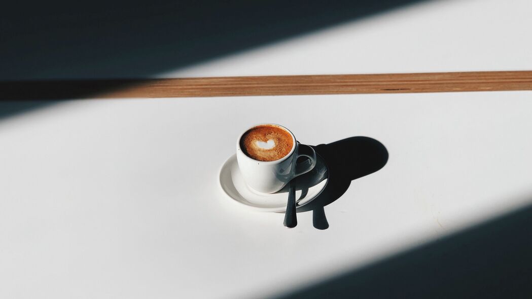 咖啡 杯子 阴影 极简主义 4k壁纸 3840x2160