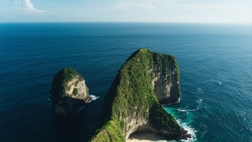 岩石 岛屿 海洋 海滩 印度尼西亚 4k壁纸 3840x2160