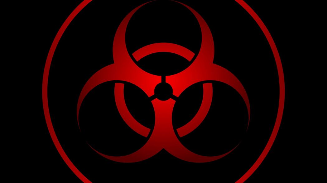 辐射 标志 符号 红色 黑色 4k壁纸 3840x2160