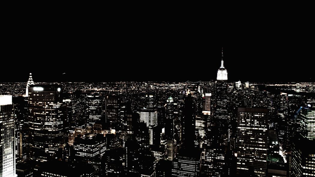 纽约 夜城 摩天大楼 城市灯光 天际线 4k壁纸 3840x2160
