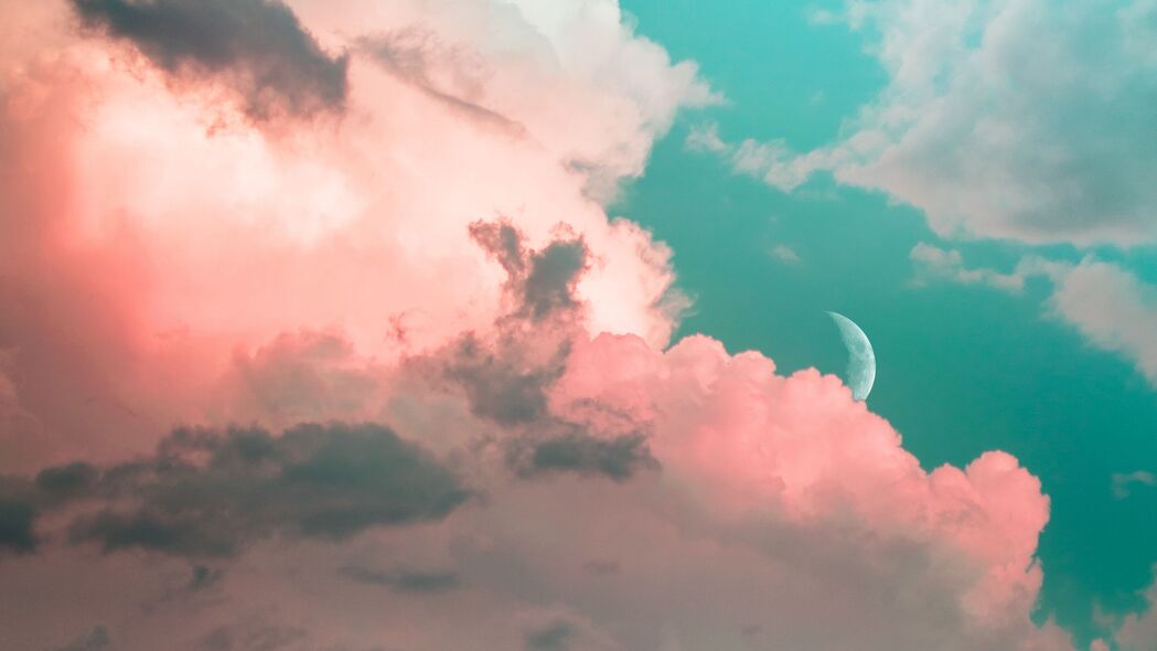 云 天空 月亮 多孔 浅色 4k壁纸 3840x2160