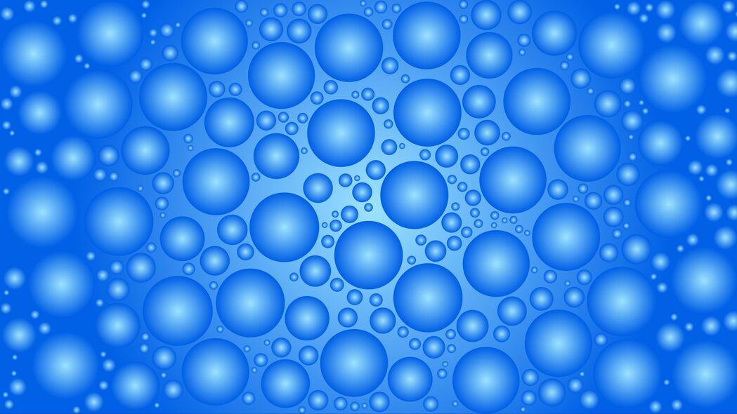 圆形 气泡 球 表面 蓝色 4k壁纸 3840x2160