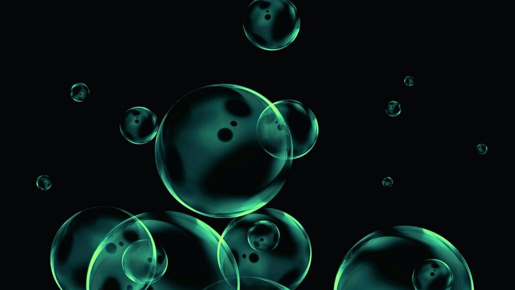 气泡 圆形 透明 深色背景 抽象 4k壁纸 3840x2160