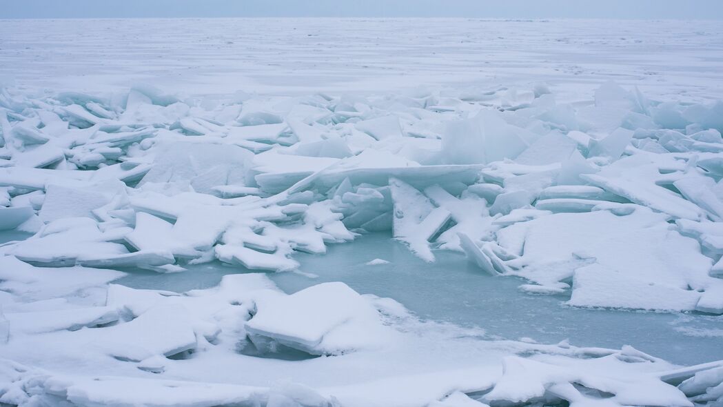 冰 霜 冬天 湖 冻结 雪 碎片 4k壁纸 3840x2160