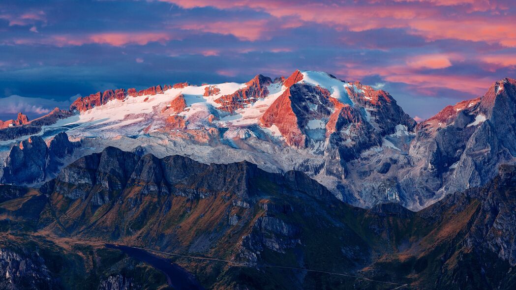 山脉 冰川 顶峰 马尔莫拉达冰川 科尔福斯科 意大利 4k壁纸 3840x2160