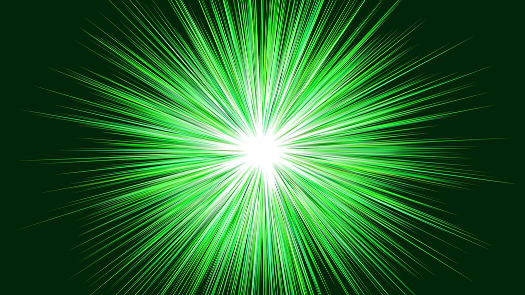 射线 闪耀 绿色 明亮的 4k壁纸 3840x2160