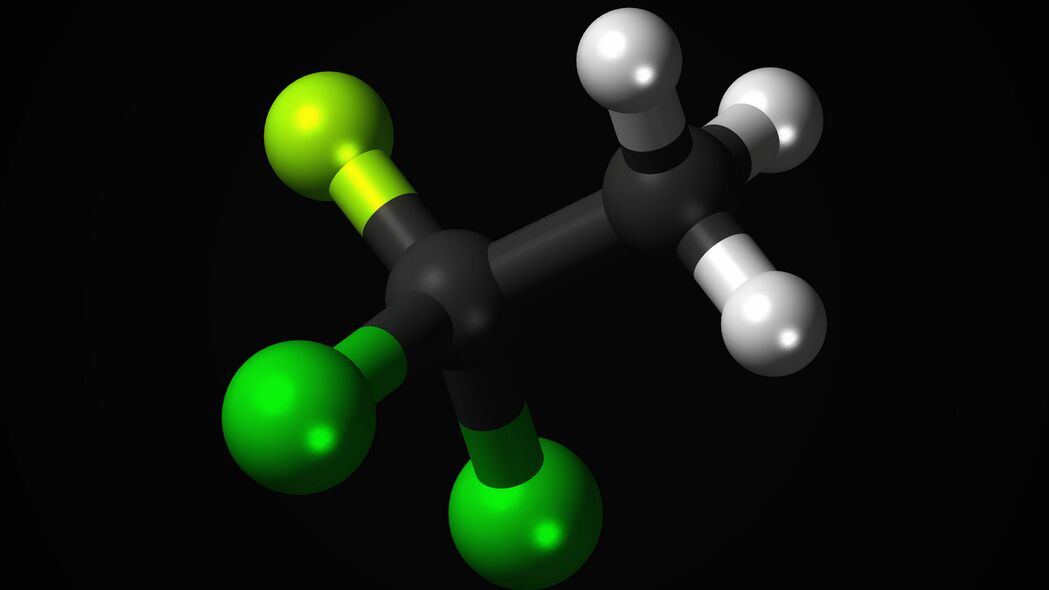 氯氟碳化合物，二色分子结构解析，高清4K壁纸展现原子元素之美（3840x2160）