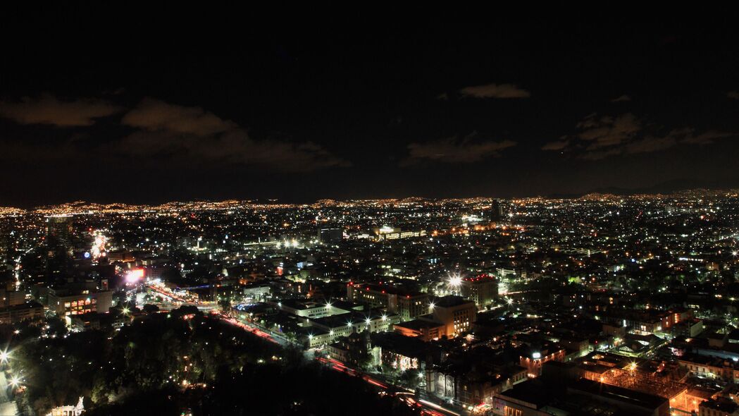 夜城 城市灯光 俯视图 墨西哥 4k壁纸 3840x2160