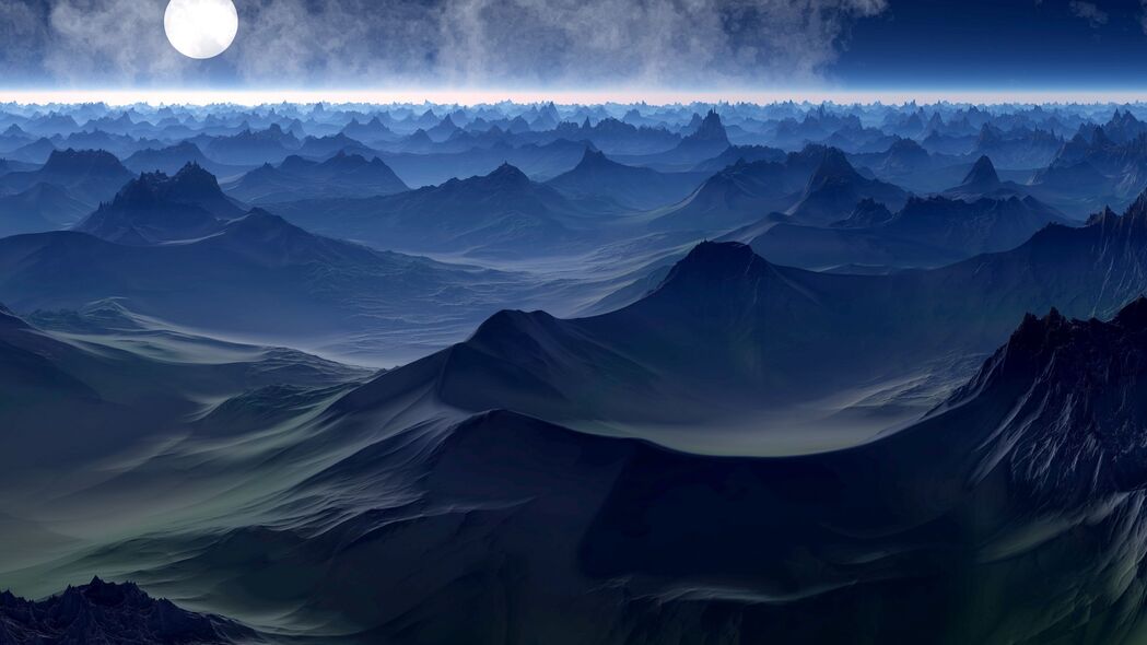 行星 山丘 艺术 地平线 4k壁纸 3840x2160