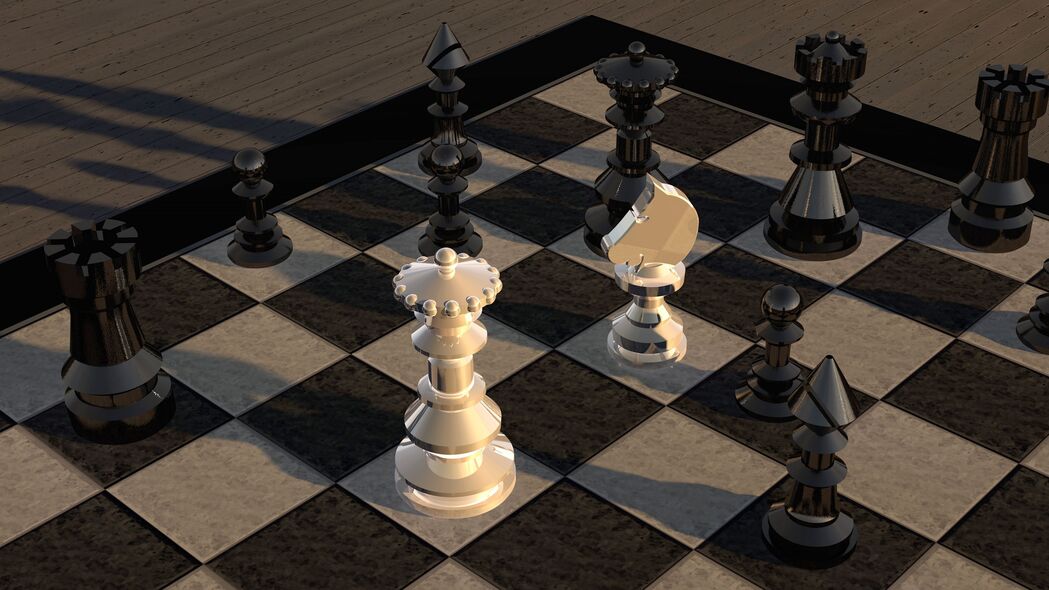 国际象棋 棋盘 人物 3d 4k壁纸 3840x2160