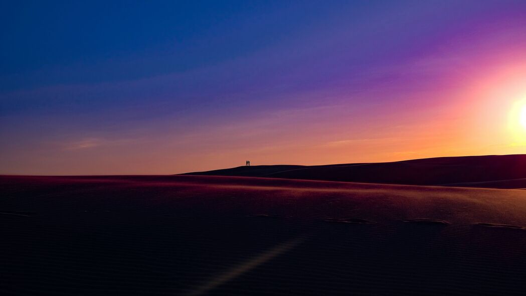 日落 沙丘 轮廓 沙子 地平线 澳大利亚 4k壁纸 3840x2160