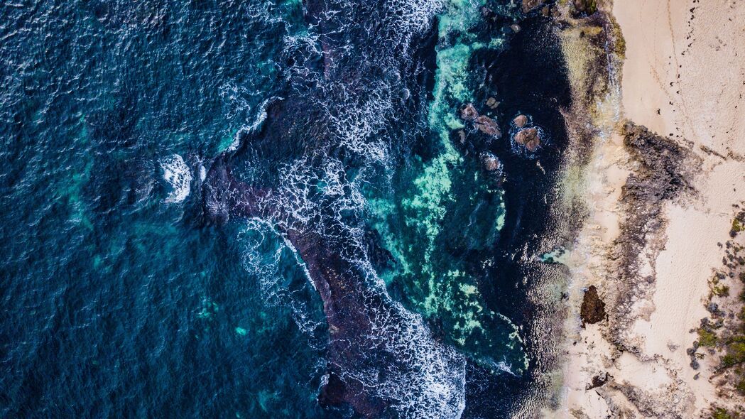 大海 冲浪 海岸 从上面看 prevelly 西澳大利亚 4k壁纸 3840x2160