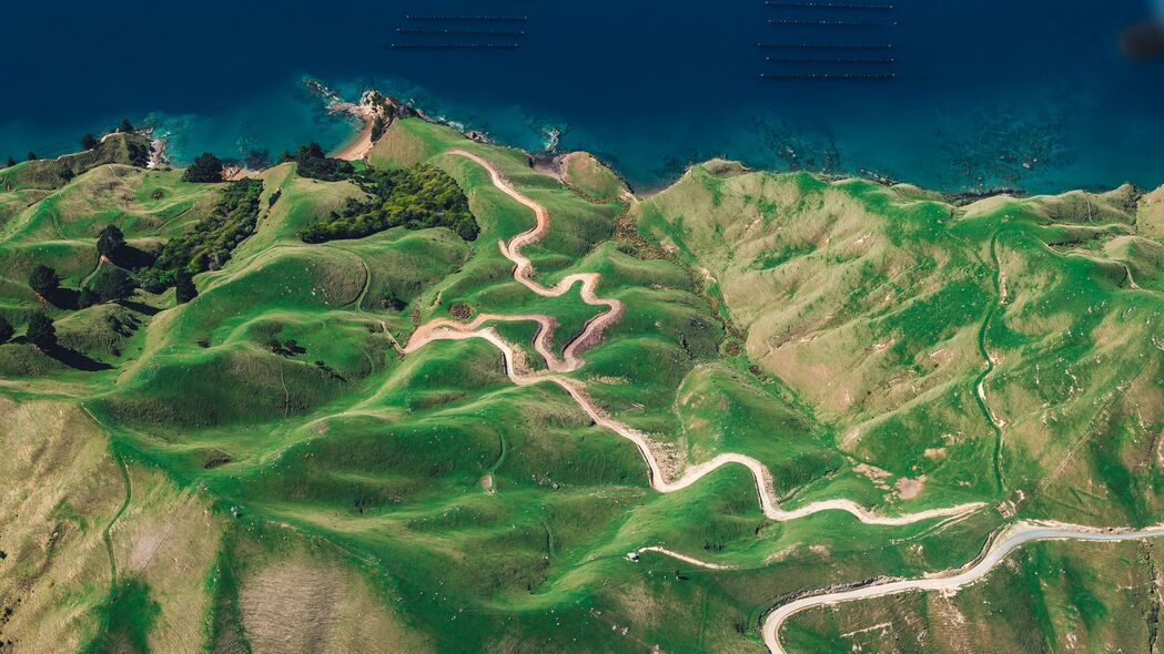 岛 海洋 俯视图 杜尔维尔岛 新西兰 4k壁纸 3840x2160