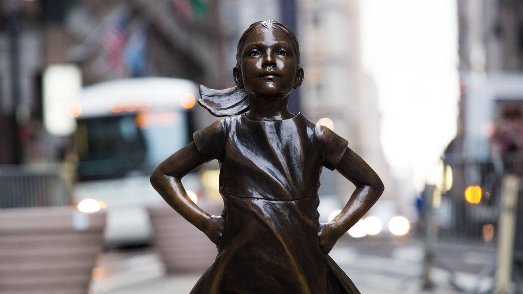 无畏的女孩 雕塑 青铜 纽约 4k壁纸 3840x2160