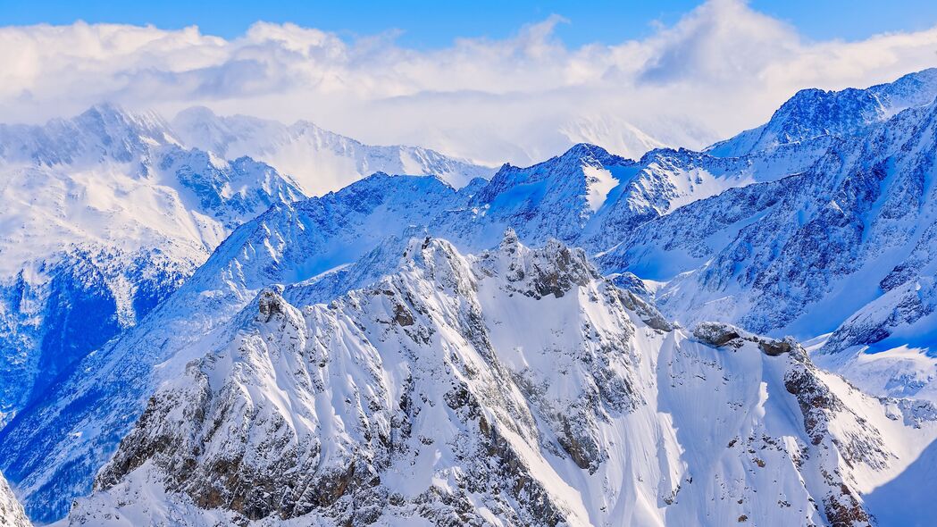 山脉 山峰 被雪覆盖 雪 4k壁纸 3840x2160