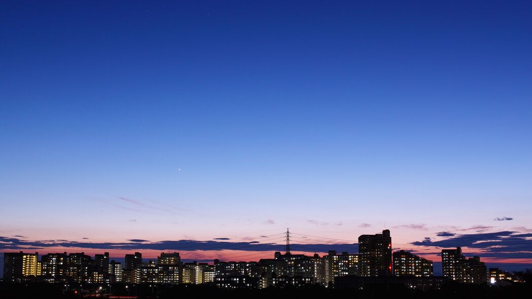 夜城全景，绝美地平线，日本4K壁纸，高清3840x2160风景图片下载