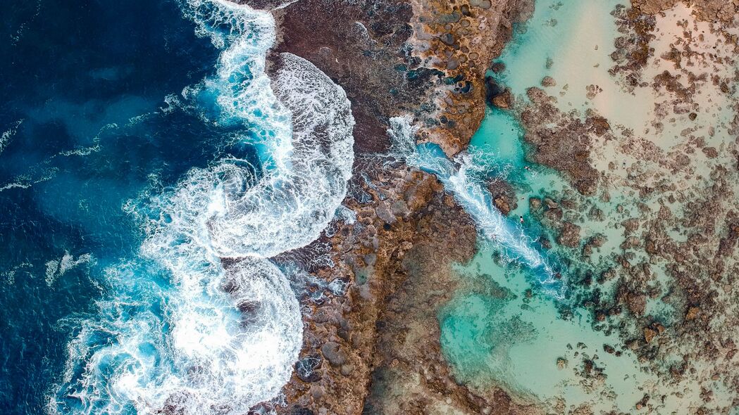 海洋 俯视 冲浪 海岸 夏威夷 4k壁纸 3840x2160