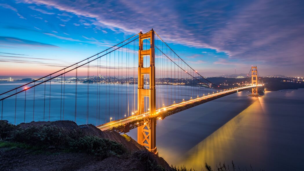大桥 黎明 海峡 金门 旧金山 4k壁纸 3840x2160