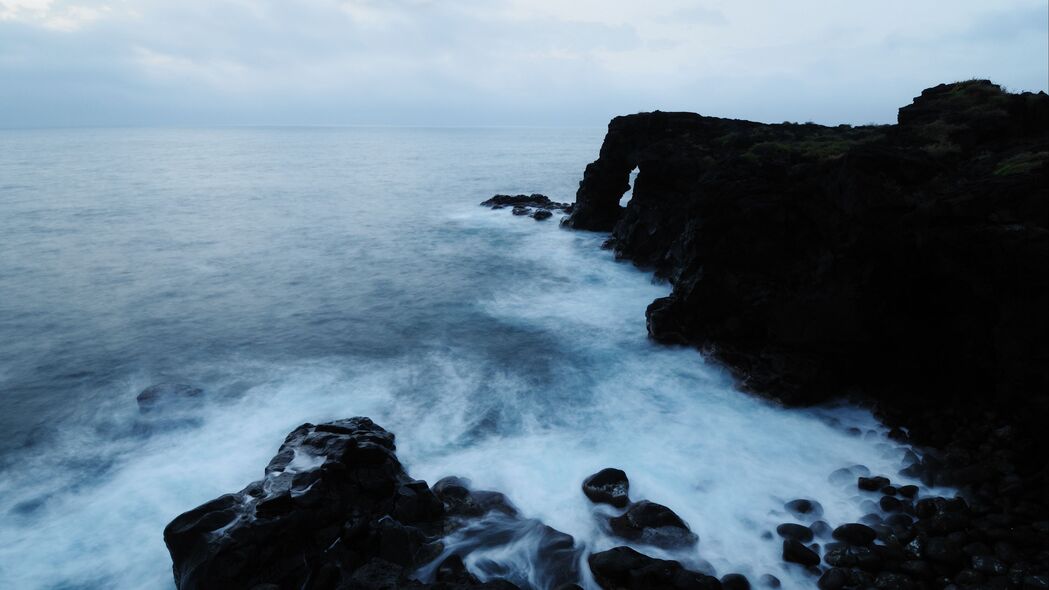 海洋 岩石 冲浪 意大利 卡塔尼亚 4k壁纸 3840x2160