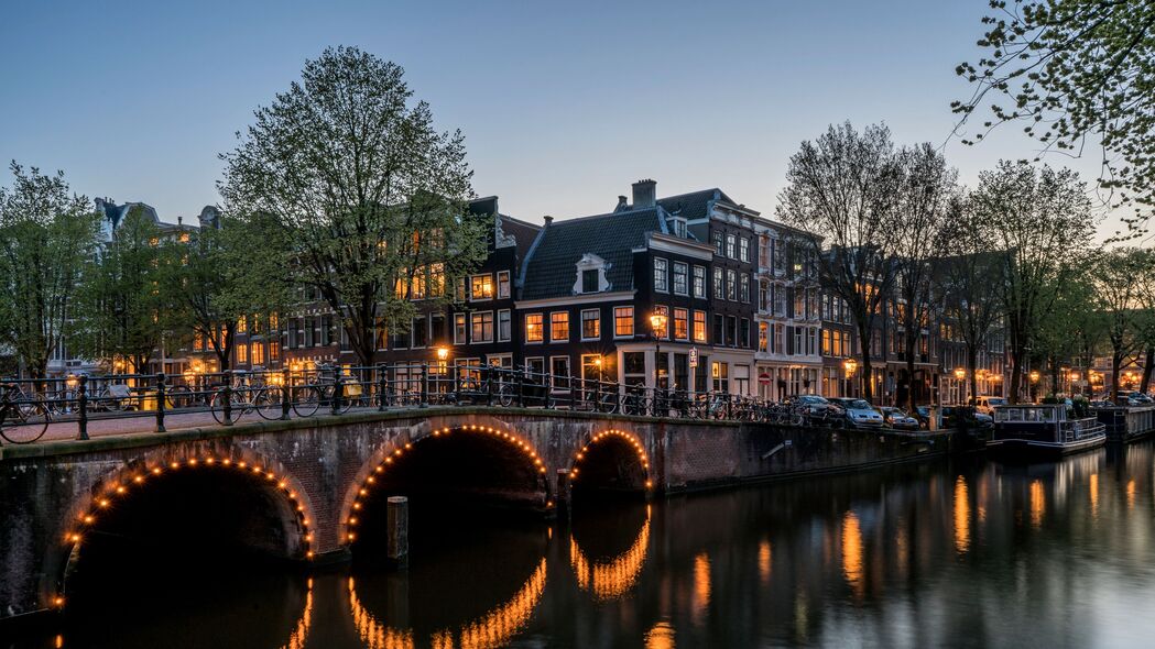 运河 建筑 桥梁 阿姆斯特丹 keizersgracht 4k壁纸 3840x2160