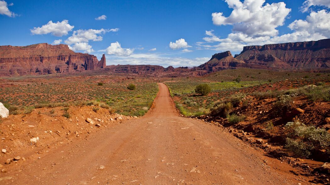 路径 峡谷 岩石 沙漠 moab utah 4k壁纸 3840x2160