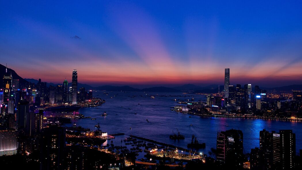 香港 夜城 摩天大楼 4k壁纸 3840x2160