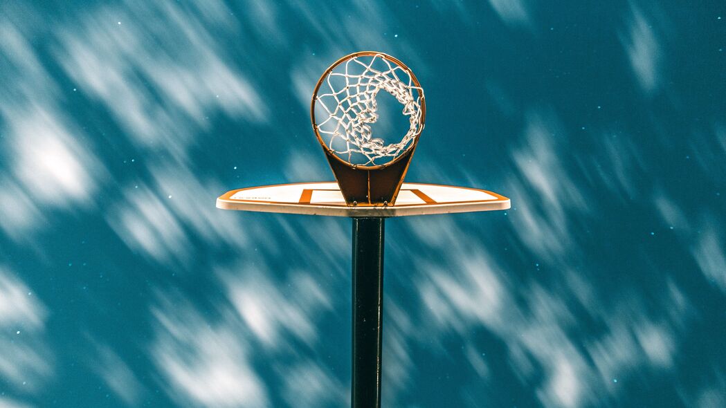 篮球圈 篮球 网格 星空 云朵 4k壁纸 3840x2160