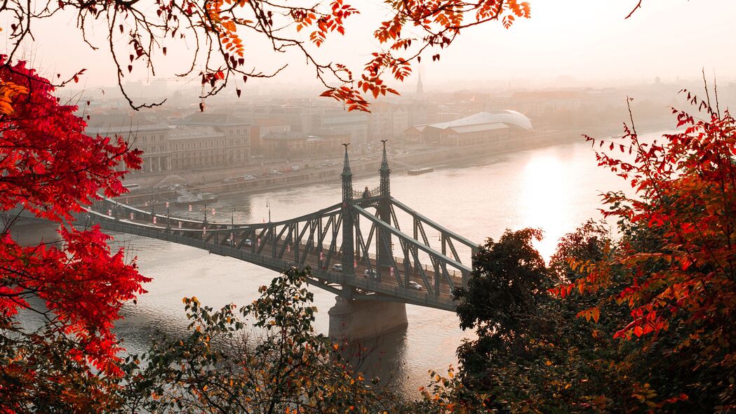 桥 秋天 城市 城堡 布达佩斯 匈牙利 4k壁纸 3840x2160