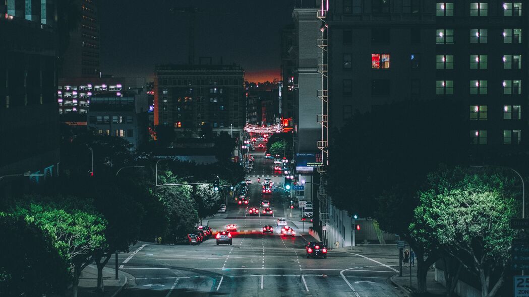 洛杉矶夜城，道路交通美景，4K高清壁纸（3840x2160）免费下载