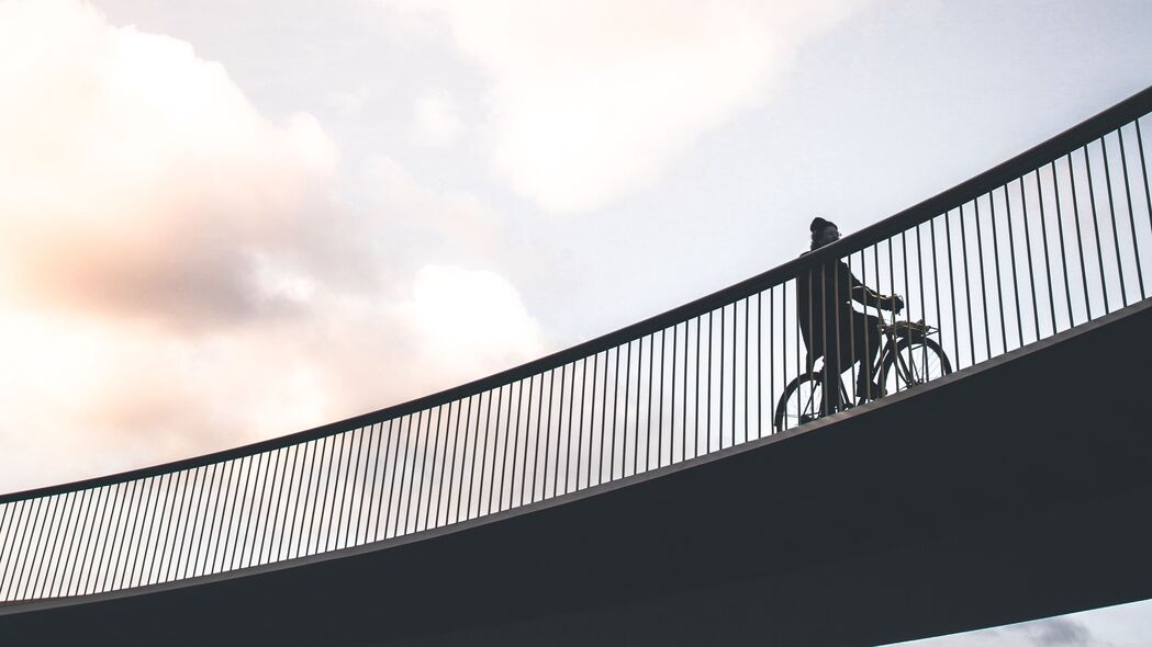 自行车 极简主义 桥梁 天空 4k壁纸 3840x2160