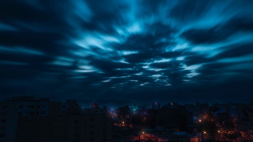 天空 云 夜晚 城市 4k壁纸 3840x2160