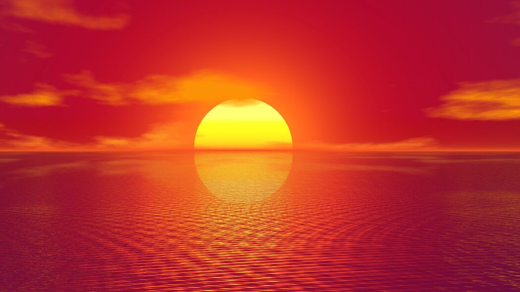 日落 地平线 太阳 photoshop 明亮的 4k壁纸 3840x2160