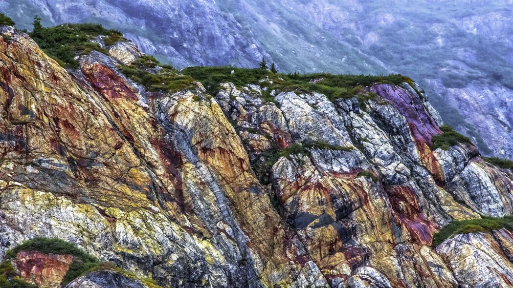 悬崖 彩色 大海 海岸 岩石 4k壁纸 3840x2160